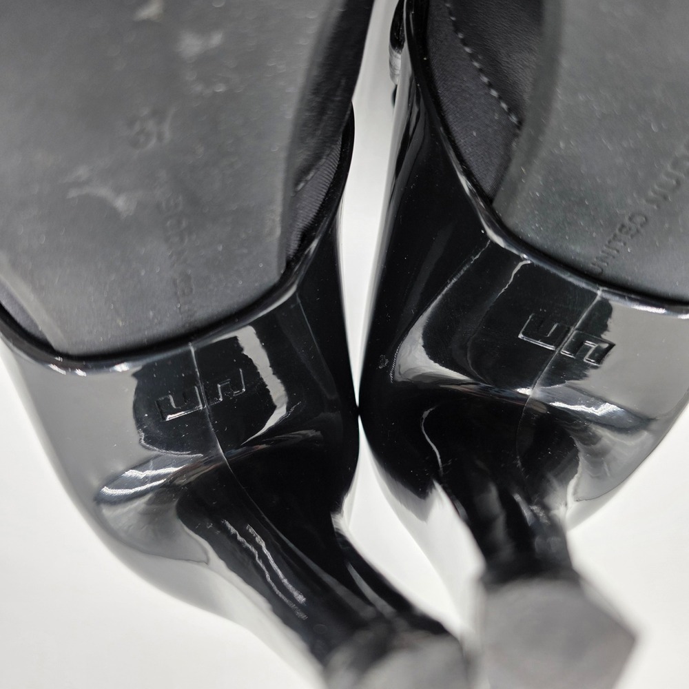 United Nude Black Leather Croc Embossed Heel Ankle Boots Size 37, 6.5 US - Picture 15 of 16